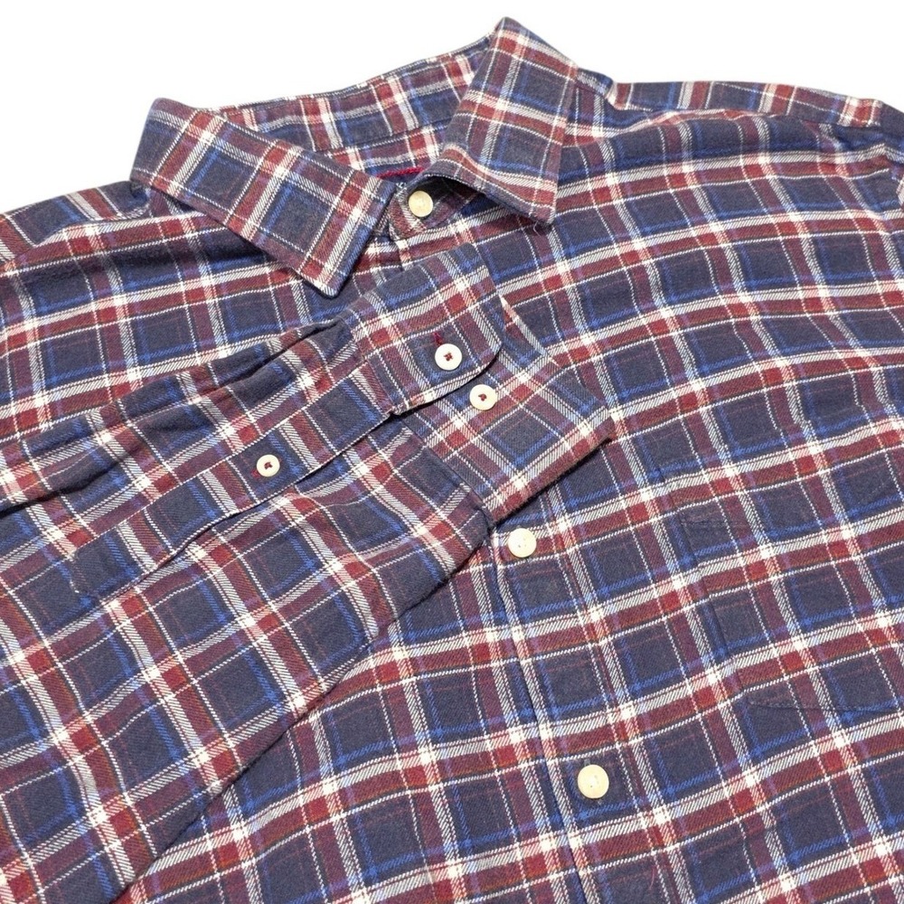 UNTUCKit Button Down Mens XXL Blue Red Plaid Slim Fit Flannel Cotton Shirt